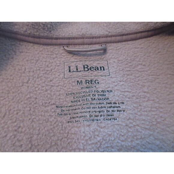 LL Bean Fleece Vest Womens Medium Tan Full Zip Sleeveless Outdoors - Picture 3 of 8